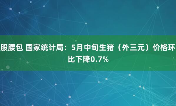 股腰包 国家统计局：5月中旬生猪（外三元）价格环比下降0.7%